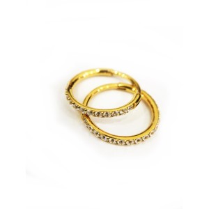 CONCH CLICKER ZIRCÔNIA CRAVEJADA GOLD 12MM - TITÂNIO