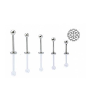 Piercing Labret 8mm 12 Unidades em Aço Cirúrgico