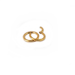 Piercing Argola Segmento 12mm em Aço PVD Gold 2 Unidades