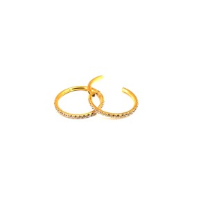 ARGOLA CLICKER CRAVEJADA ZIRCÔNIA FRONTAL PVD GOLD 12MM 1.2X12MM - AÇO